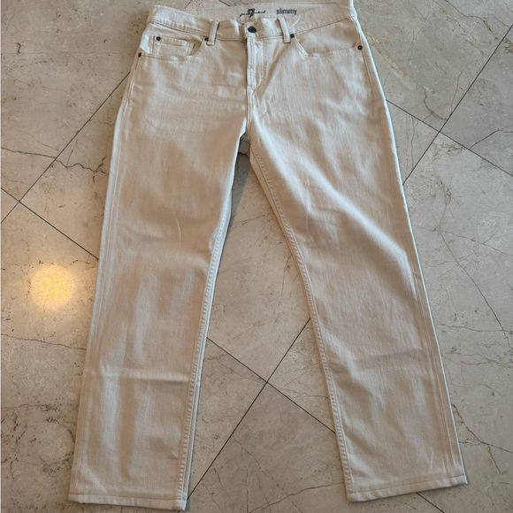 7 For All Mankind Slim Fit Beige Jeans - Picture 1 of 8